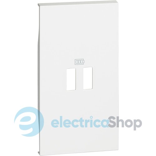 Лицьова панель для зарядних пристроїв USB (2-мод.) Bticino LIVING NOW, колір білий