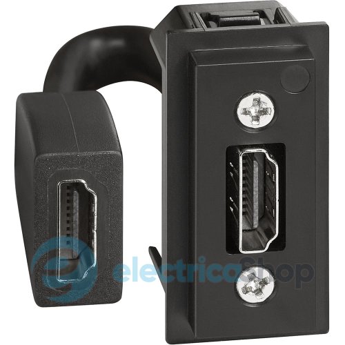 Розетка HDMI з роз'ємом для підключення (1-мод.) Bticino LIVING NOW, колір чорний
