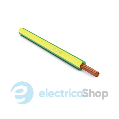 Провод монтажный гибкий ICEL H07V-K 1X6 желто-зеленый 040073
