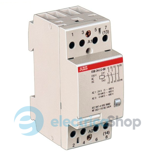 Контактор модульный — «Abb ESB24-22» 24 Ампера / 230V~ — 2Н.О+2Н.З