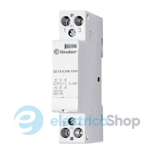 Контактор 2NO; 32A; 220-230В AC/DC AgNi мех.индикатор; защита кат., DIN, 17.5мм