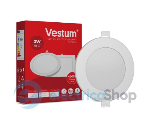 Світлодіодний світильник врізний Vestum 3W 4000K 1-VS-5101