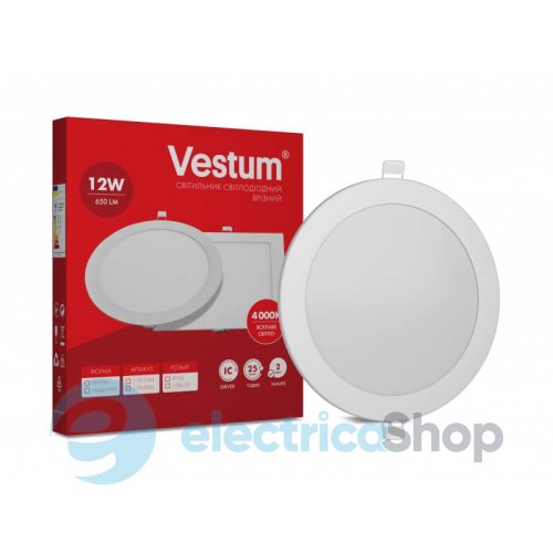 Світлодіодний світильник врізний Vestum 12W 4000K 1-VS-5104