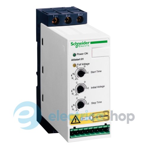 Пристрої плавного пуску та гальмування електродвигуна  Schneider Electric ATS01N212QN ATS01 12A 400В