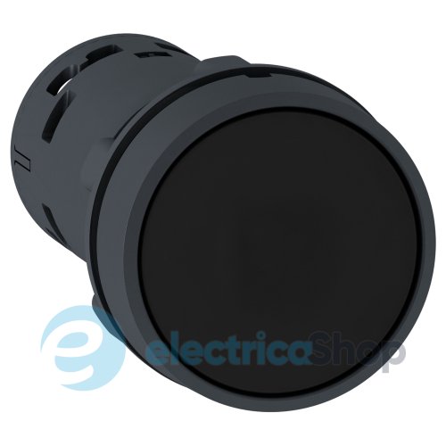 Кнопка Harmony XB7 Schneider Electric, моноблочная, 22 мм, черная, пластик, пружинный возврат, 1 Н.О.