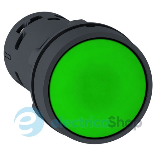 Кнопка Harmony XB7 Schneider Electric, моноблочная, 22 мм, зеленая, пластик, пружинный возврат, 1 Н.О. XB7NA31
