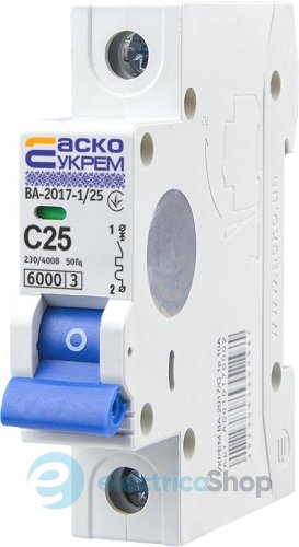 Автоматический выключатель ВА-2017/C 1P 25А АСКО, A0010170005