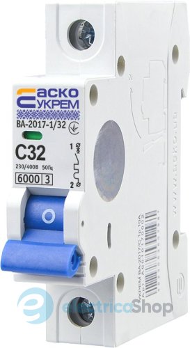Автоматический выключатель ВА-2017/C 1P 32А АСКО, A0010170006