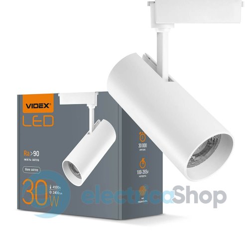 LED светильник трековый VIDEX 30W 4100K белый