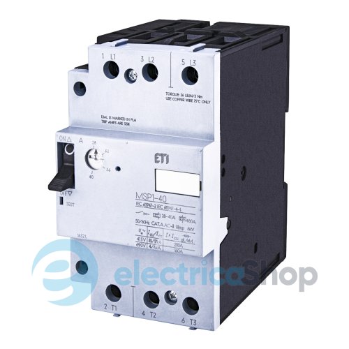 Автоматический выключатель защиты двигателя MSP1-40 (18,5 kW, 28-40A) ETI 4646629