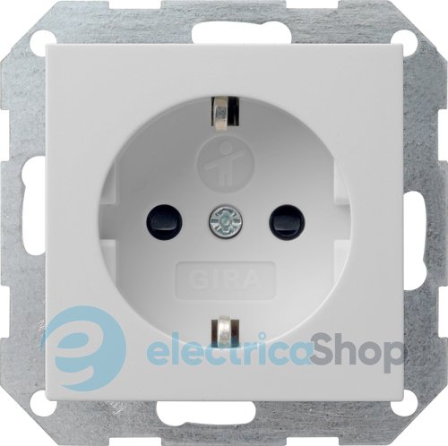 Розетка с з/к 16А/250V со шторками, System 55 Gira 4453015, серый матовый