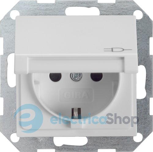Розетка с з/к 16А/250V и крышкой, System 55 Gira 4454015, серый матовый