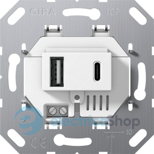 Механізм електроживлення USB 2-м тип A/C Gira 234900
