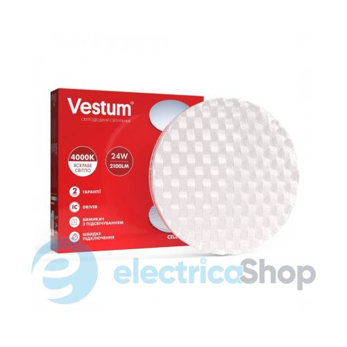 Світильник LED Vestum CELL 24W 385*65мм 4000K, 2100Lm без д/к 1-VS-8006
