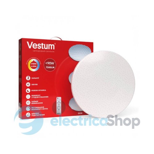 Світильник SMART Vestum STARLIGHT 90W 480*65мм 3000K-6500К, 7500Lm з пультом д/к 1-VS-8506