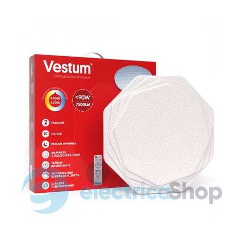 Светильник SMART Vestum ROSE 90W 520*75мм 3000K-6500К, 7500Lm с пультом д/у 1-VS-8509