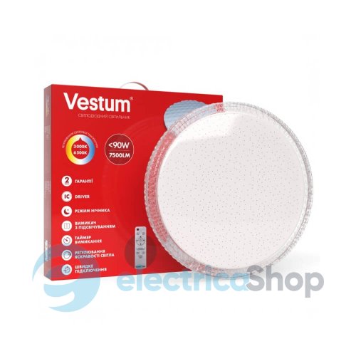 Світильник SMART Vestum CRYSTAL 90W 520*75мм 3000K-6500К, 7500Lm з пультом д/к 1-VS-8510