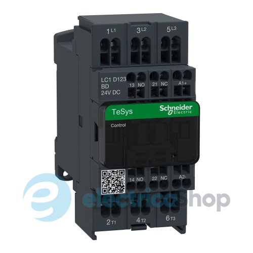 Контактор 3-п. 12А 5,5kW НО+НЗ 24V DC Tesys Schneider Electric LC1D123BD пружинный зажим