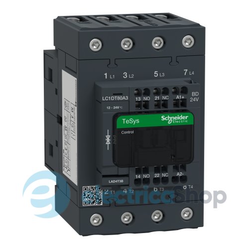Контактор 3-п. 80А НО+НЗ 24V DC Tesys Schneider Electric LC1DT80A3BD пружинный зажим