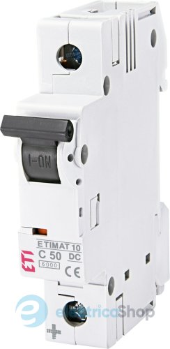 Автоматический выключатель ETIMAT 10 DC 1p C 50A 6kA ETI 2137721