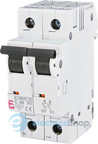 Автоматический выключатель ETIMAT 10 DC 2p C 40A 6kA ETI 2138720