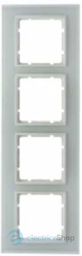 Рамка скляна 4-а колекція B.7 GLAS, колір «полярно-білий, матовий», 10146909
