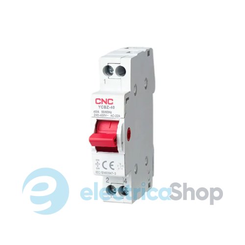 Переключатель нагрузки трехпозиционный I-0-II (1-0-2) 40A I-0-II 230B/400B CNC ELECTRIC YCBZ-40 1P