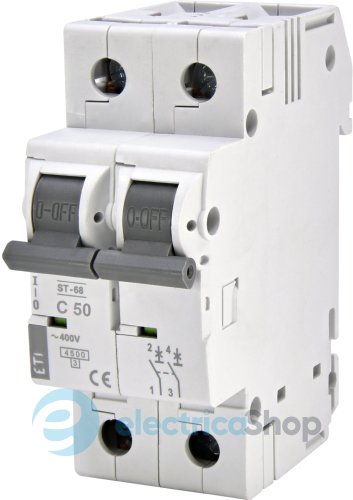 Автоматичний вимикач ST-68 2p С 50А (4,5 kA) ETI 2186321