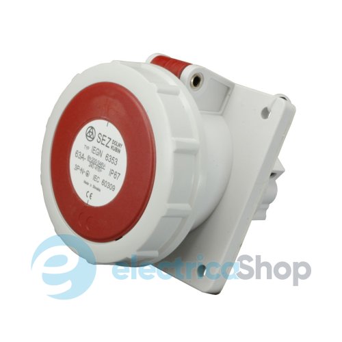 Встраиваемая розетка угловая 5P 63A 400V IP67 SEZ IEGN6353