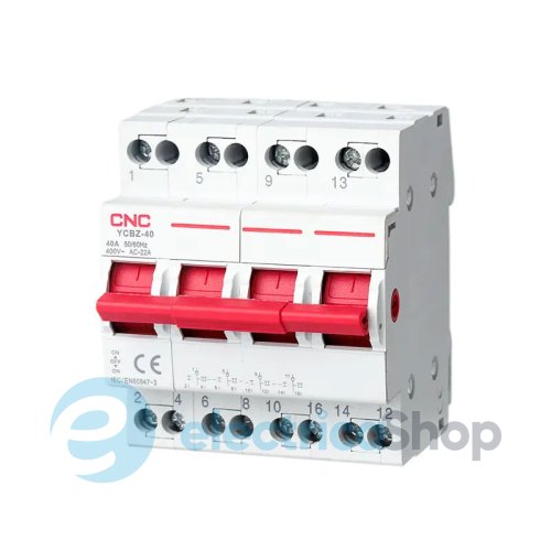 Перемикач навантаження трипозиційний I-0-II (1-0-2) 63A I-0-II 400B CNC ELECTRIC YCBZ-100 4P