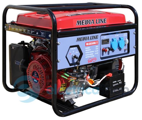 Генератор AGT MLG6500Е/2 6,5кВа. 230В/50Гц, AVR, 25л, 14 час/50%, 374 г/кВт, IP23, 92 кг, электростарт