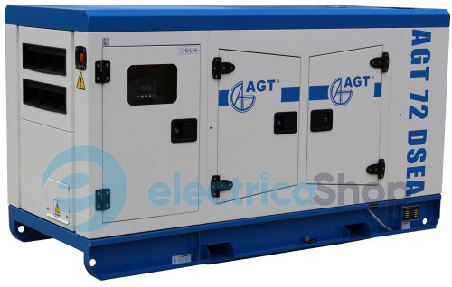 Генератор AGT 72DSEA 400В/230В, 50гЦ, 69кВа. 1500об/хв., дизель, рід.ох, AVR, 140л, 10год(63кВа), IP23, 1200кг
