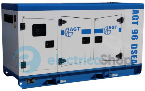 Генератор дизельний AGT96DSEA 400В/230В, 50Гц, 94кВа. 1500об/хв, дизель, рід.ох, AVR, 140л, 8год(85кВа), IP23, 1250кг