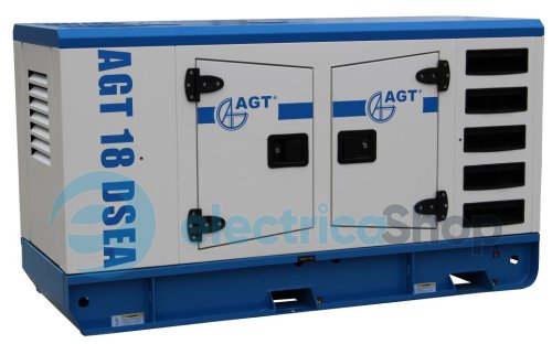Генератор дизельный AGT18DSEA 400В, 50Гц, 18кВа. 1500об/мин, жидк.ох., AVR, 50л, 15час (15кВа), IP23, 590кг