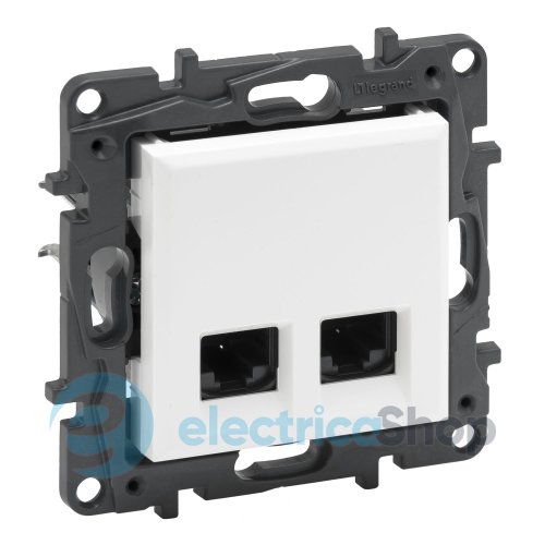 Розетка компьютерная 2XRJ45 CAT5e UTP Legrand NILOE STEP 863160 цвет белый