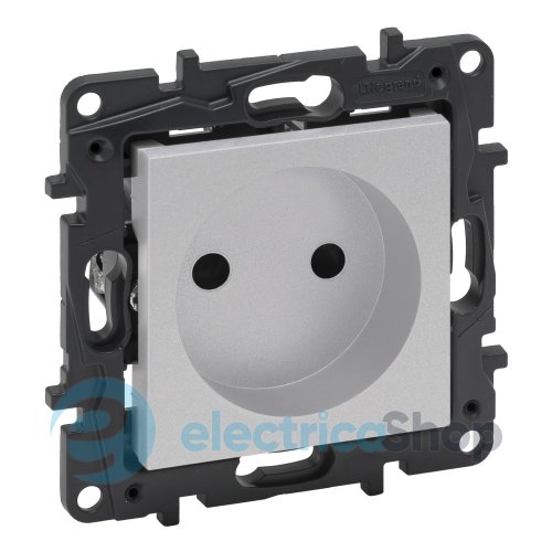 Розетка без з/к 16А, 250 В винтовые клеммы Legrand NILOE STEP 863319 цвет алюминий
