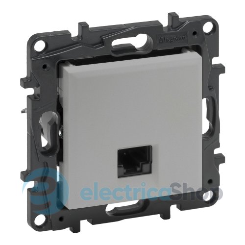 Розетка компьютерная RJ45 CAT5e UTP Legrand NILOE STEP 863359 цвет алюминий
