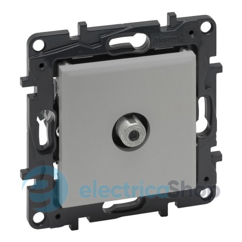 Розетка TV тип F "звезда" Legrand NILOE STEP 863375 цвет алюминий