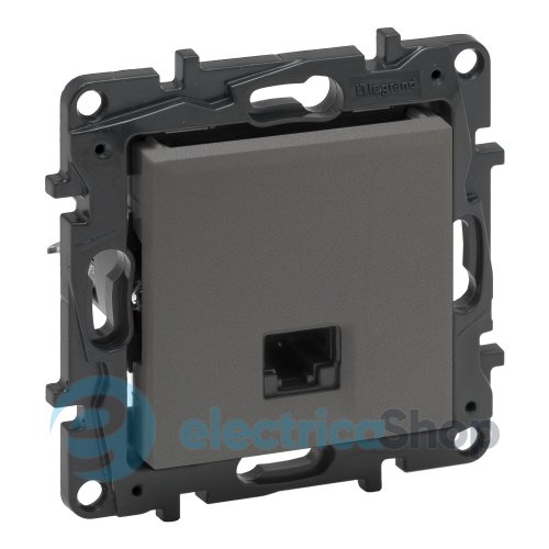 Розетка комп'ютерна RJ45 CAT5e UTP Legrand NILOE STEP 863459 колір cталь