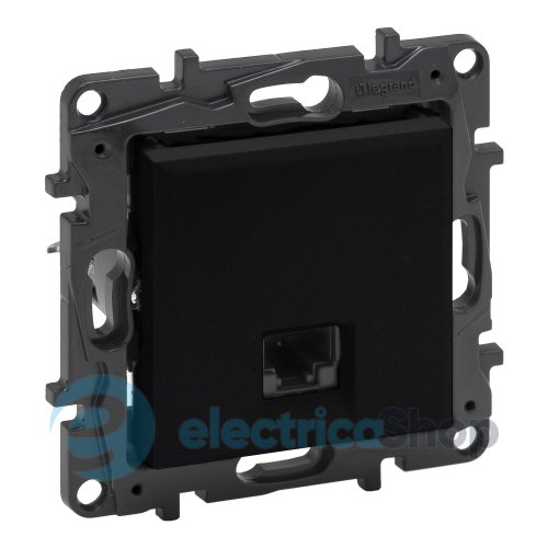 Розетка комп'ютерна RJ45 CAT6 FTP Legrand NILOE STEP 863561 колір чорний