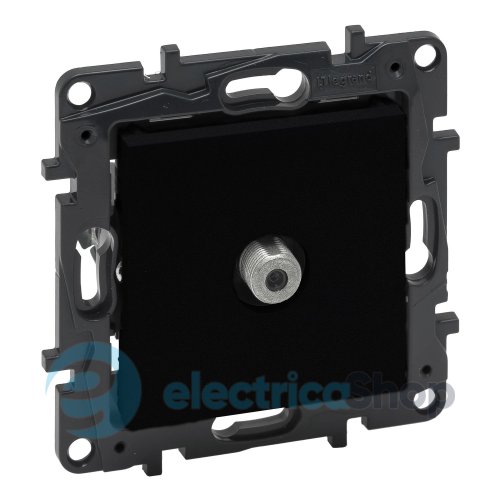 Розетка TV тип F "звезда" Legrand NILOE STEP 863575 цвет черный