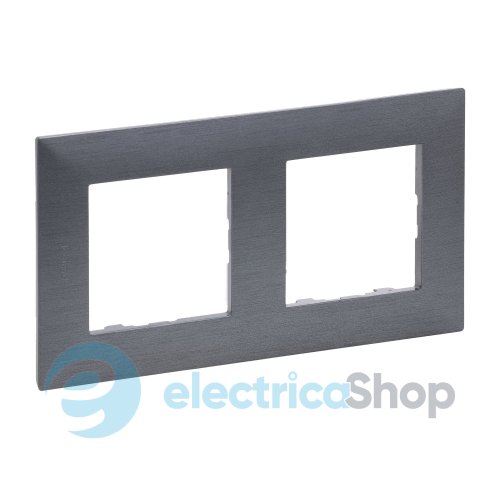 Рамка 2-постовая Legrand NILOE STEP 863992 цвет фактурная сталь