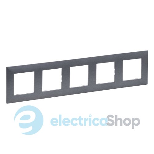 Рамка 5-постовая Legrand NILOE STEP 863995 цвет фактурная сталь