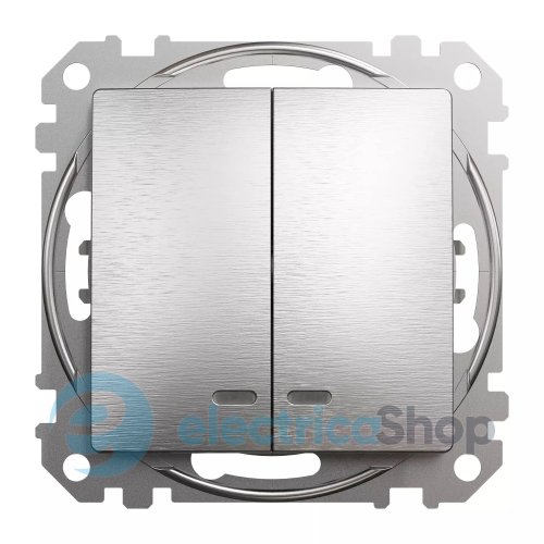 Выключатель с подсветкой 2-кл SE Sedna Elements SDD170105L матовый алюминий