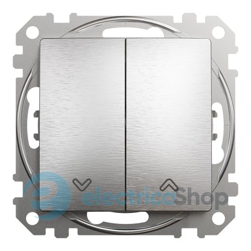 Вимикач кнопковий 2-кл. до жалюзі для серії Sedna Elements Schneider Electric SDD170114 алюміній матовий