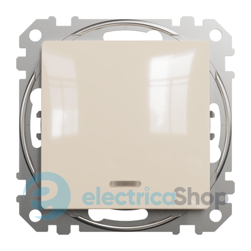 Переключатель с подсветкой 1-кл SE Sedna Design SDD112106L бежевый