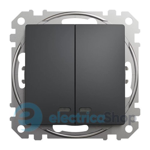 Выключатель с подсветкой 2-кл SE Sedna Design SDD114105L черный