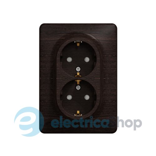 Розетка 2-я с з/к со шторками SE Sedna Elements SDD381221 венге