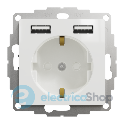 Розетка с заземлением + 2 USB тип А SE Sedna Design SDD111052 белый