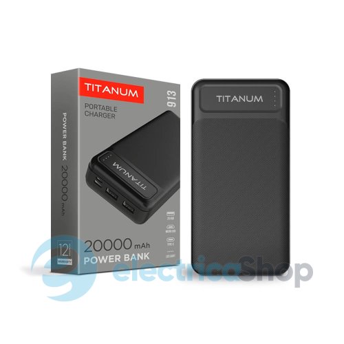 Повербанк VIDEX TITANUM 913 (27356) Black 20000mAh